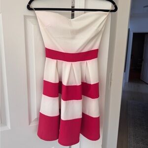 Love Culture Strapless Pink and White Dress